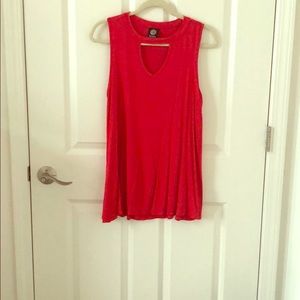 Bright red tank